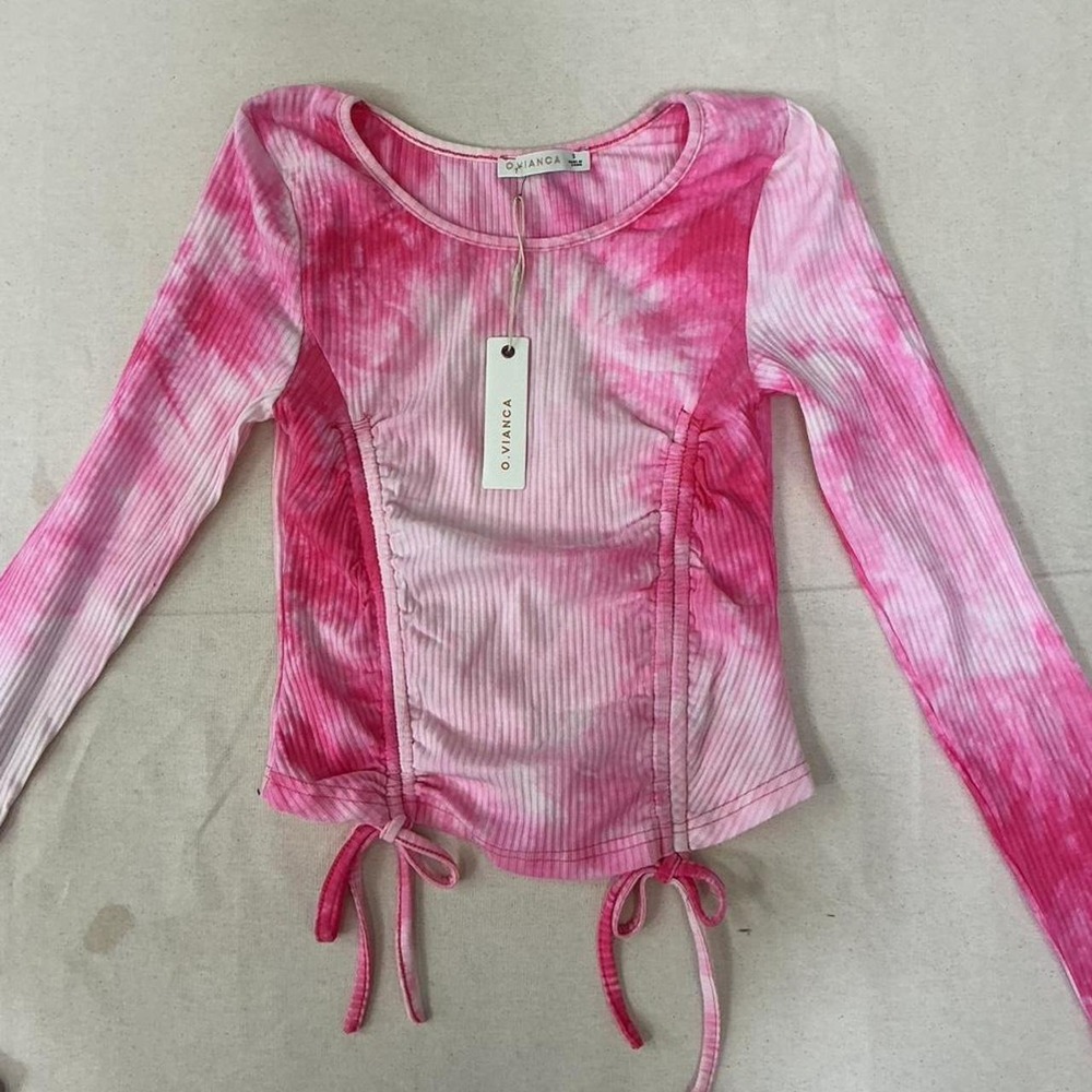 O.VIANCA ribbed tie-dye long sleeve top